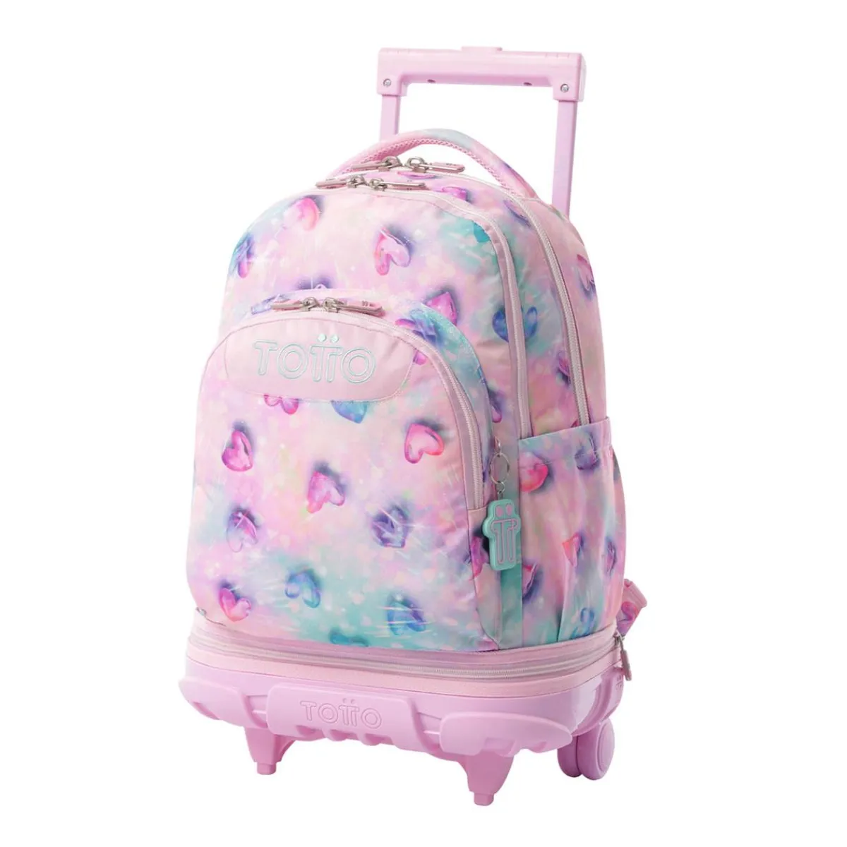 TOTTO Material Escolar*- Mochila Tiza con ruedas Glitter Shiny Heart