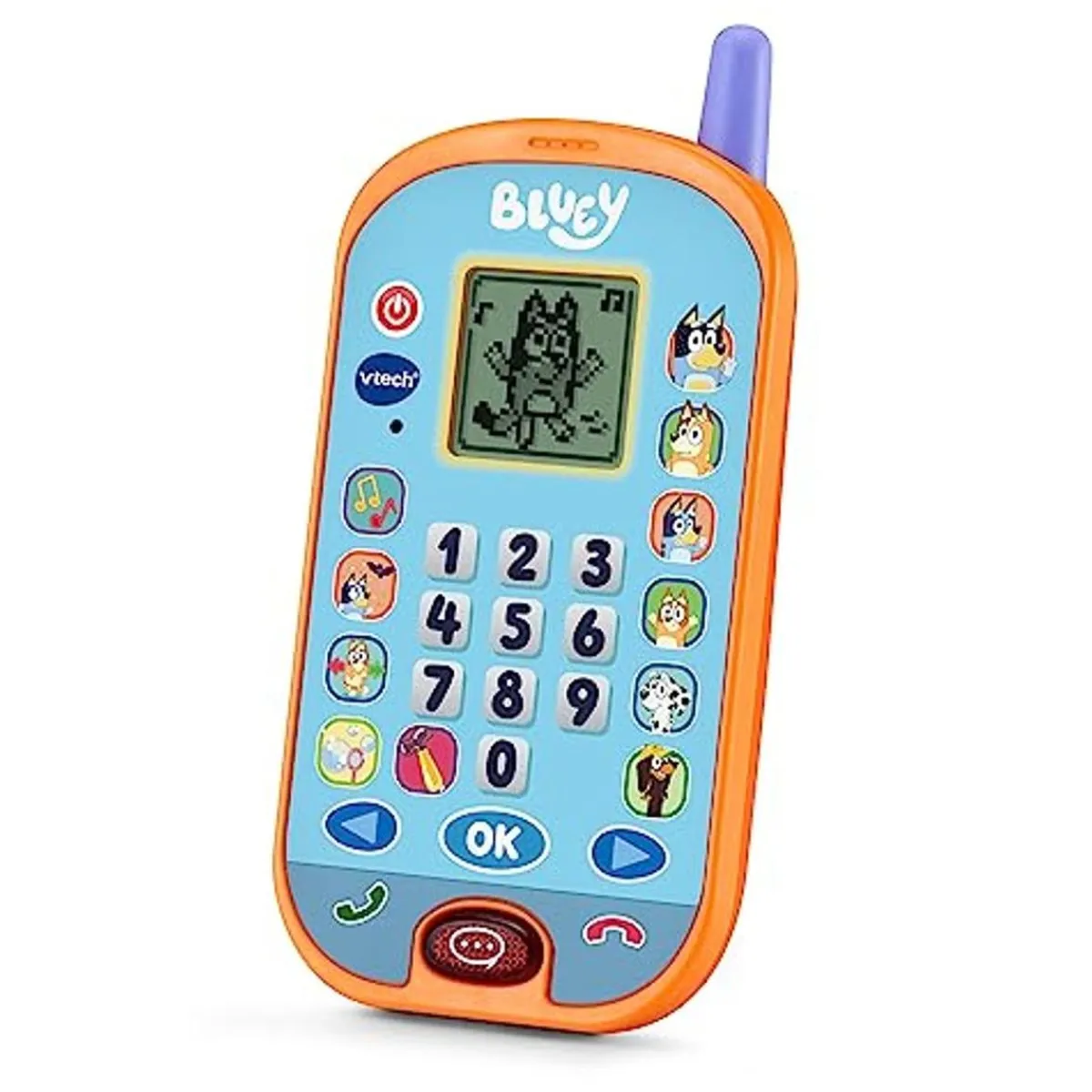 VTECH Coleccionables Y Mini Mundos*- Bluey - Teléfono de actividades educativo con aprendizaje de números, cálculo y lógica ㅤ