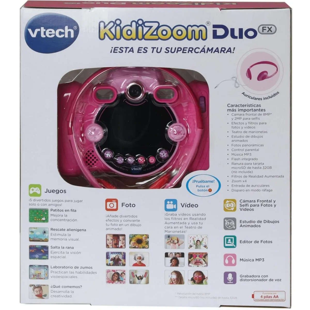 VTECH Juguetes Educativos Y Libros*- Cámara Digital Kidizoom Duo FX Rosa