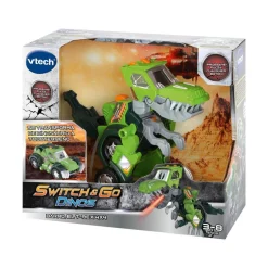 VTECH Coleccionables Y Mini Mundos*- Dinosaurio electrónico transformable en coche 4x4, Switch & Go Dino Barro ㅤ