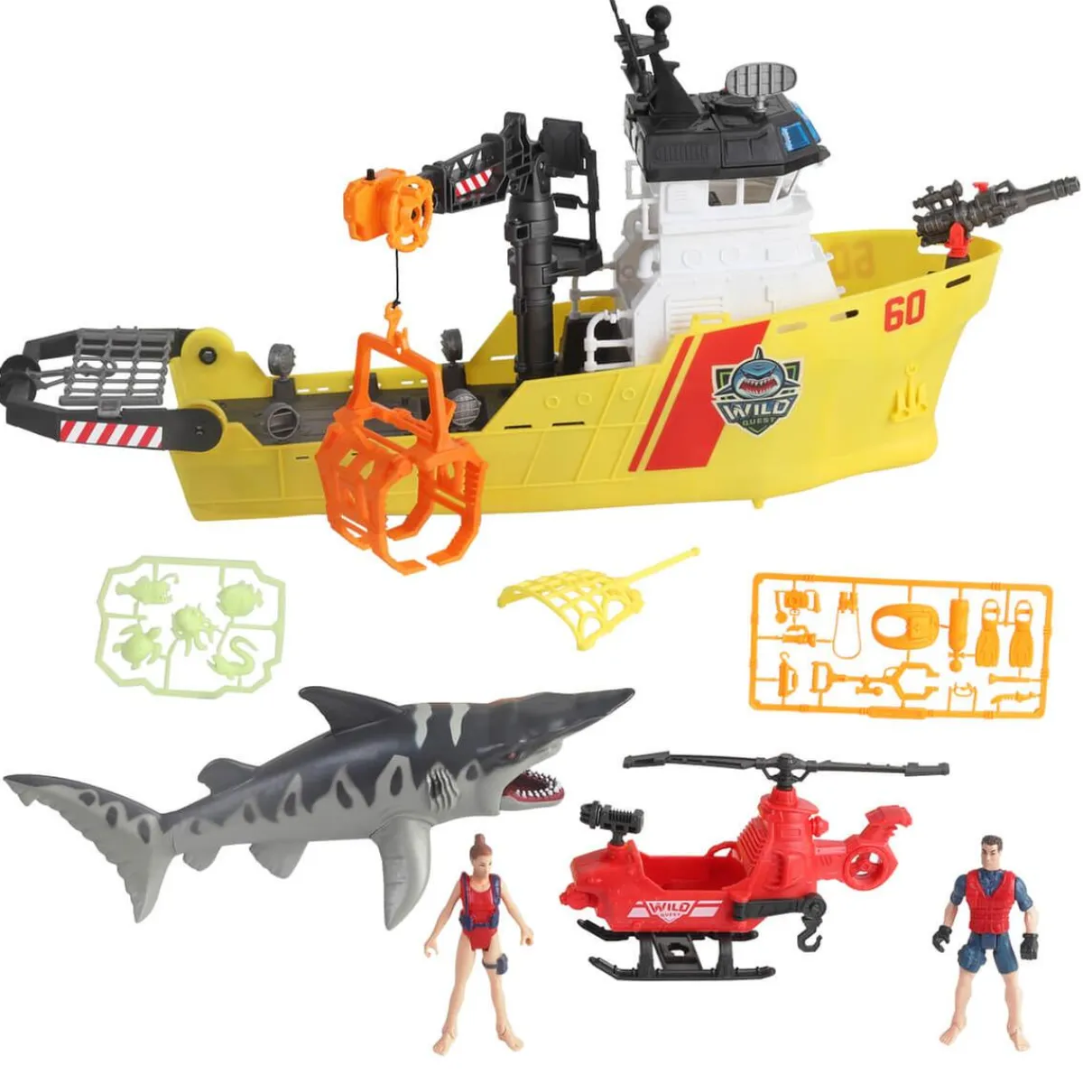 CHAP MEI PLASTIC TOYS MFY Figuras De Acción*Wild Quest - Juego Gran Búsqueda del Tiburón en Barco